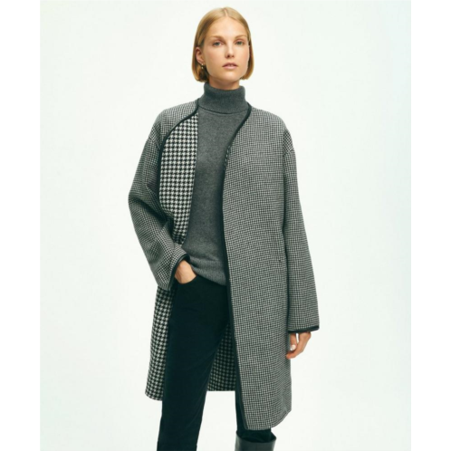 Brooksbrothers Reversible Wool Houndstooth Open Front Coat