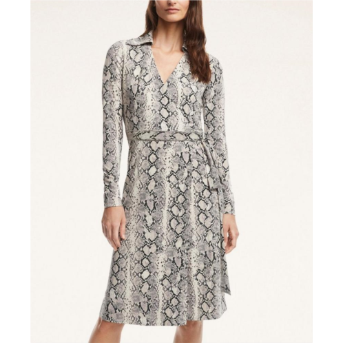 Brooksbrothers Faux Wrap Knit Belted Dress