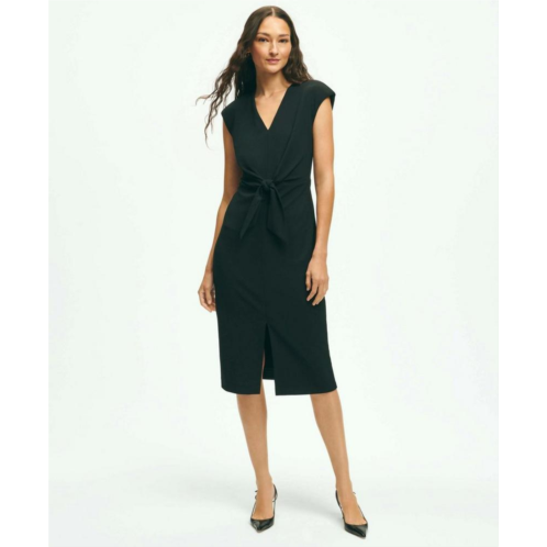 Brooksbrothers Cap Sleeve V-Neck Crepe Sheath Dress