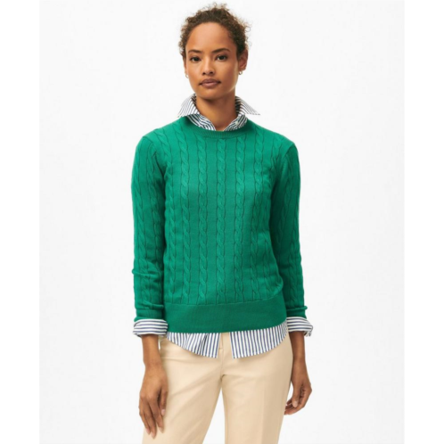 Brooksbrothers Supima Cotton Cable Crewneck Sweater