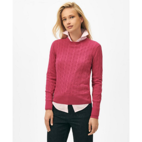 Brooksbrothers Supima Cotton Cable Crewneck Sweater