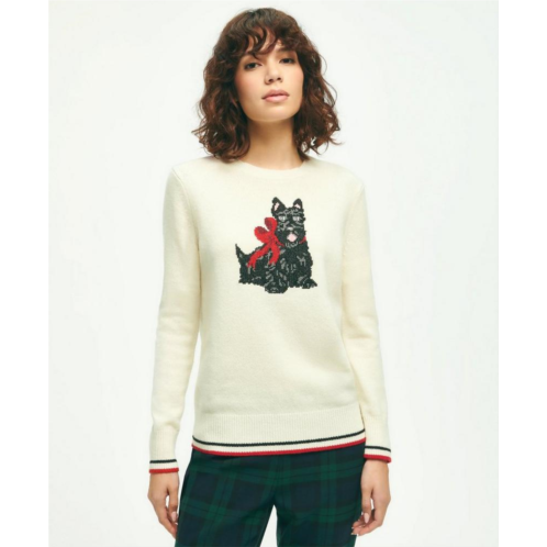 Brooksbrothers Merino Wool-Cashmere Crewneck Scottie Dog Sweater