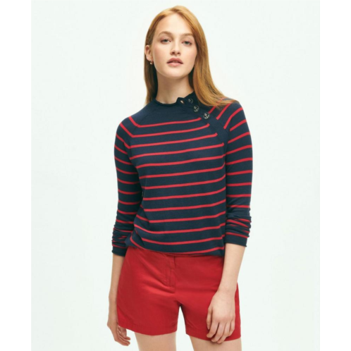 Brooksbrothers Mariner Striped Silk-Cotton Sweater