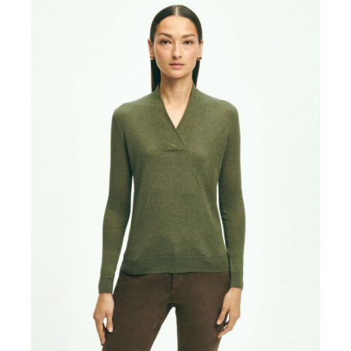 Brooksbrothers Silk-Cashmere Shawl-Collar Sweater