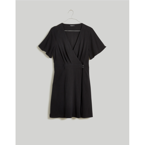 Madewell Pleated-Waist True-Wrap Mini Dress