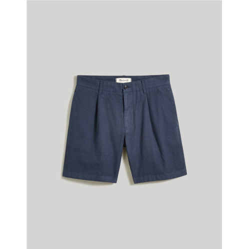Madewell Cotton-Hemp Blend Pleated Shorts