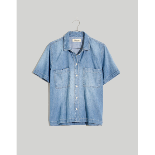 Madewell Denim Short-Sleeve Button-Up Shirt in Brickton Wash