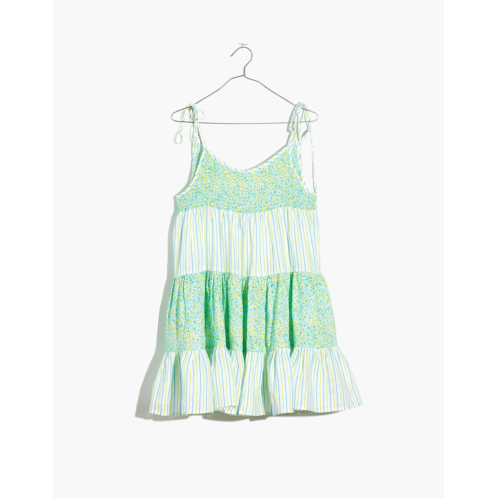 Madewell Solid & Striped Linen Parker Tiered Cover-Up Dress in Painted Ditsy Floral