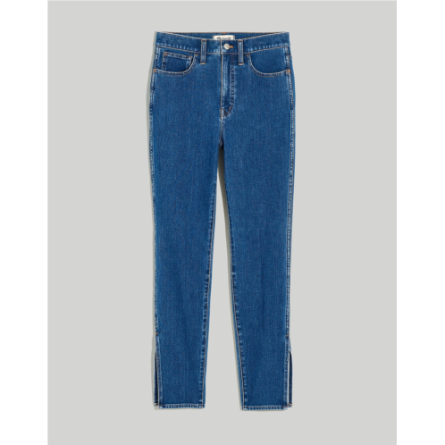 Madewell 11 High-Rise Roadtripper Supersoft Skinny Jeans in Medium Indigo Wash: Slit-Hem Edition
