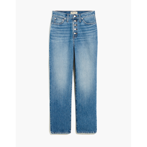 Madewell The Plus Perfect Vintage Straight Jean in Becker Wash: Button-Front Edition