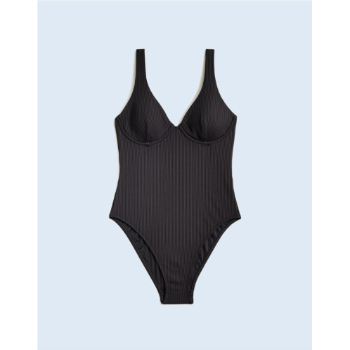 Madewell Plus Ribbed Underwire Open-Back One-Piece Swimsuit