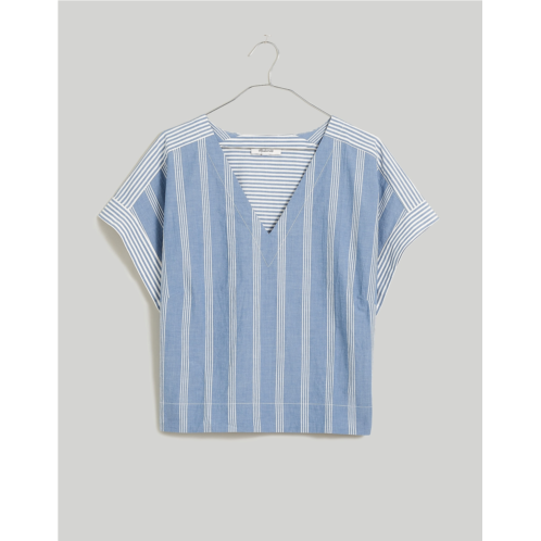 Madewell Crinkle Cotton Boxy Top in Mixed Stripe