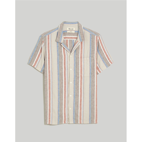 Madewell Easy Short-Sleeve Shirt in Stripe Linen