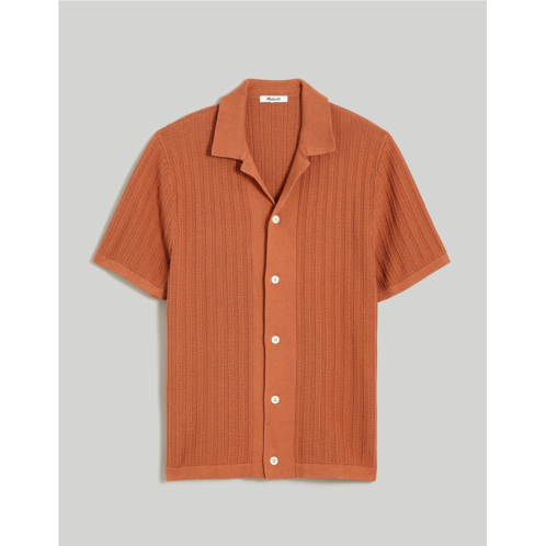 Madewell Textured-Stitch Sweater Polo Shirt