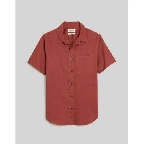 Madewell Perfect Short-Sleeve Shirt in Hemp-Cotton Blend