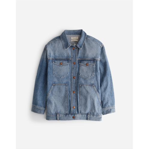 Madewell The Oversized Trucker Jean Jacket in Sentell Wash: Snap-Front Edition