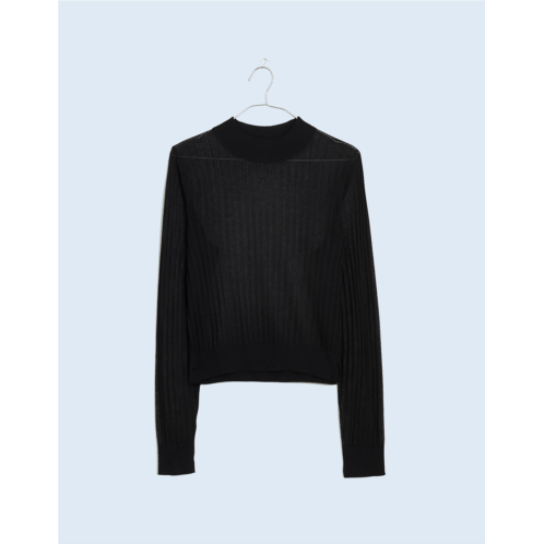 Madewell Semi-Sheer Mockneck Sweater Top