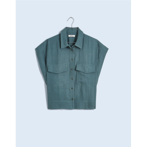 Madewell Flap-Pocket Button-Up Shirt in 100% Linen