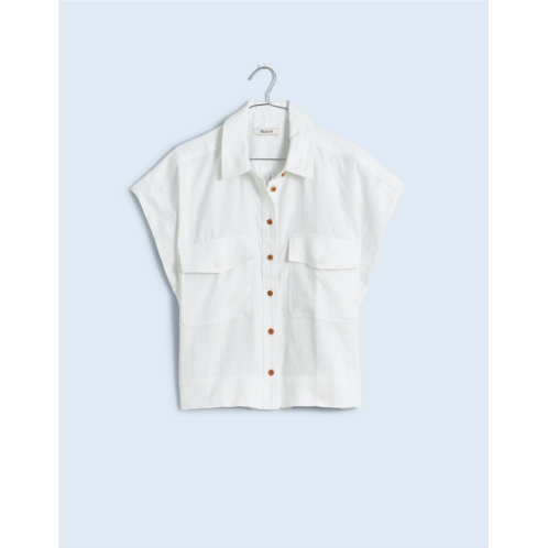 Madewell Flap-Pocket Button-Up Shirt in 100% Linen