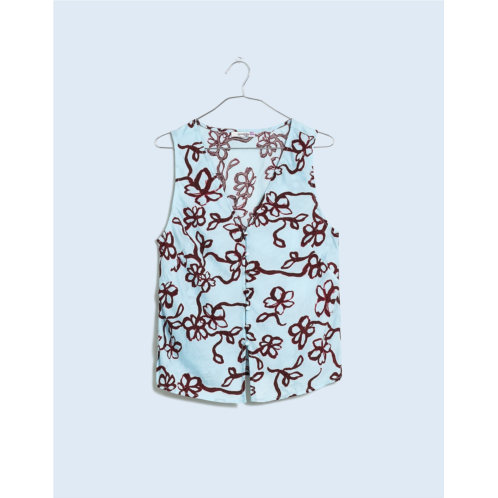 Madewell Cutaway Vest Top in Floral