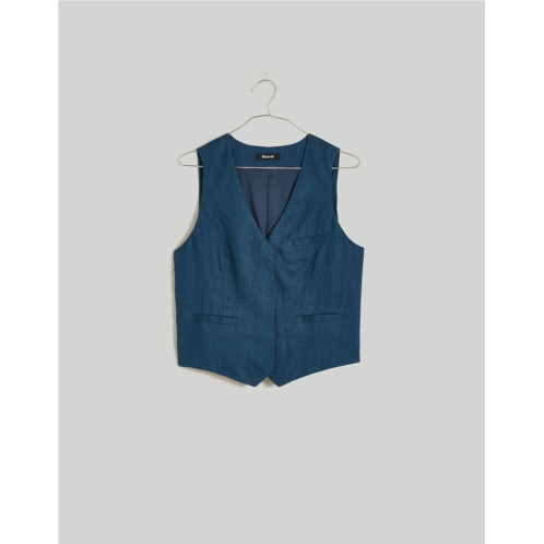 Madewell Single-Breasted Vest in 100% Linen