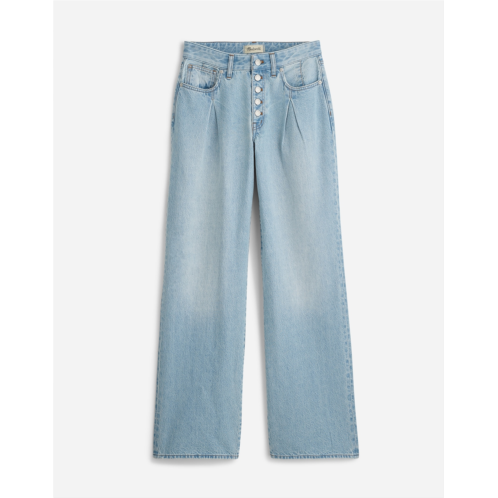 Madewell Superwide-Leg Jeans in Cather Wash: Button-Front Edition