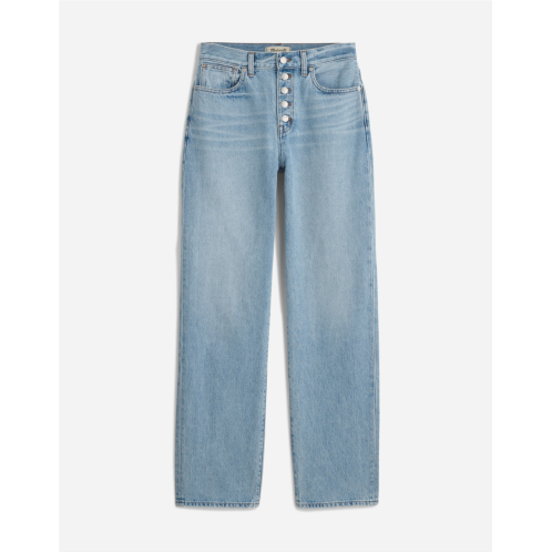 Madewell Baggy Straight Jeans in Paxton Wash: Button-Front Edition