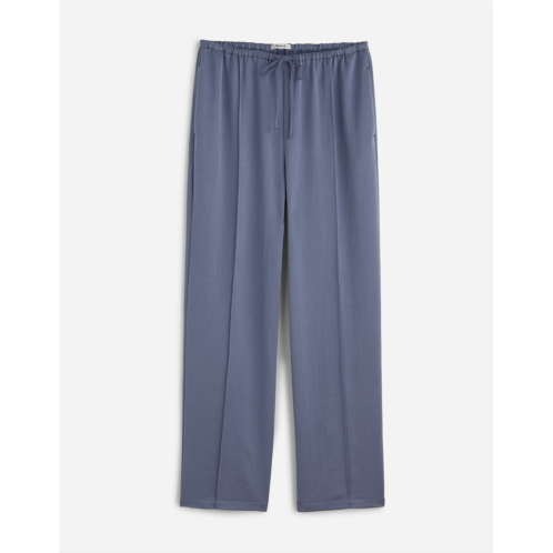 Madewell Pintucked Slim Pull-On Pants in Satin