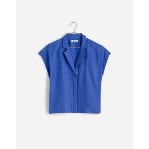 Madewell Boxy Cap-Sleeve Shirt in 100% Linen