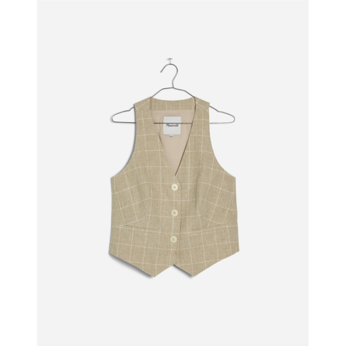 Madewell Linen Vest Top in Plaid