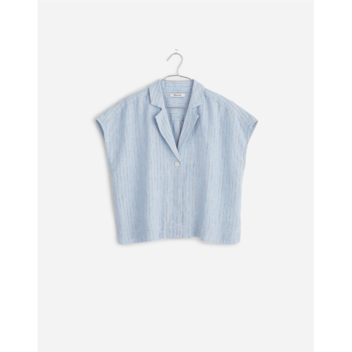 Madewell Boxy Cap-Sleeve Shirt in 100% Linen