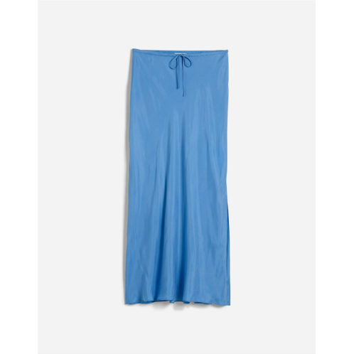 Madewell Tie-Waist Maxi Slip Skirt in Cupro Blend