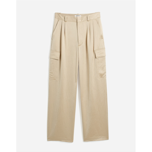 Madewell High-Rise Straight Cargo Trousers in Satin