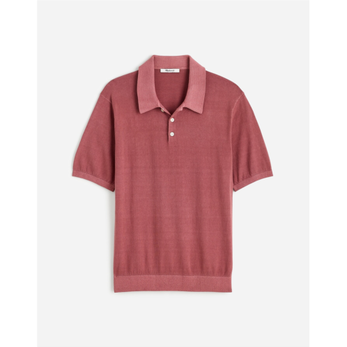 Madewell Three-Button Sweater Polo Shirt in Garment Dye