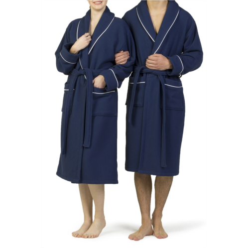 Linum Home Textiles Hotel Collection Satin Piped Trim Waffle Terry Bathrobe