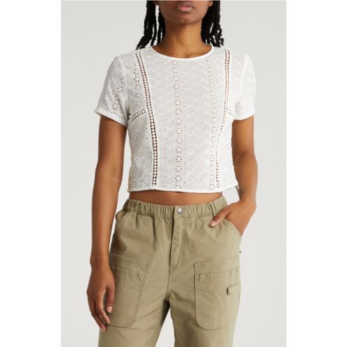 Lulus Sweetest Beauty Eyelet Embroidered Crop Top