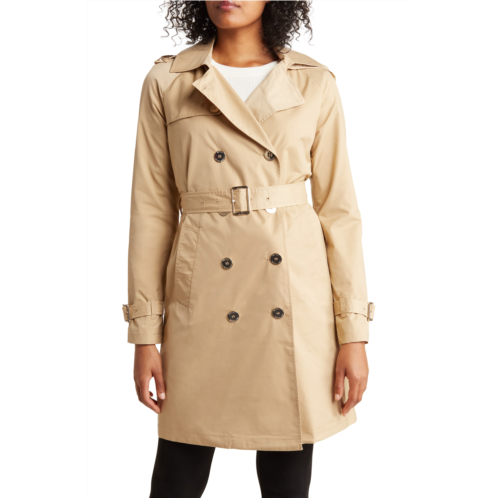 Michael Kors Belted Water Resistant Trench Coat with Removable Hood