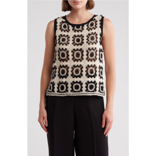 Adrianna Papell Pattern Stitch Sweater Tank