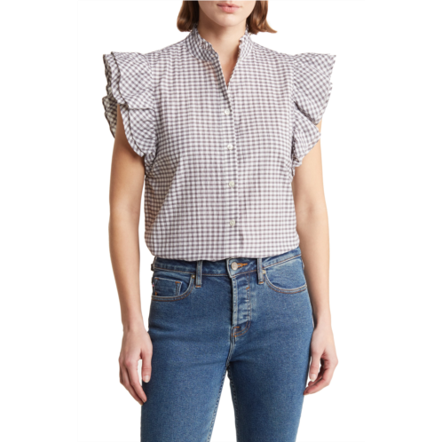 PHILOSOPHY BY RPUBLIC CLOTHING Gingham Ruffle Button-Up Shirt