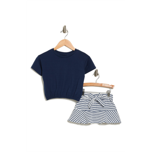 Jessica Simpson Kids Short Sleeve Top & Print Skirt Set