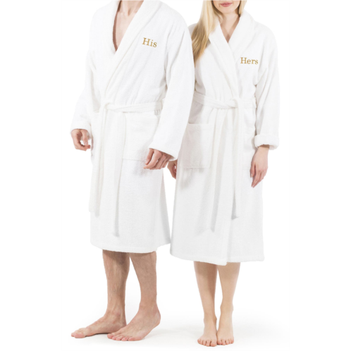 Linum Home Textiles Embroidered Hers Terry Bathrobe