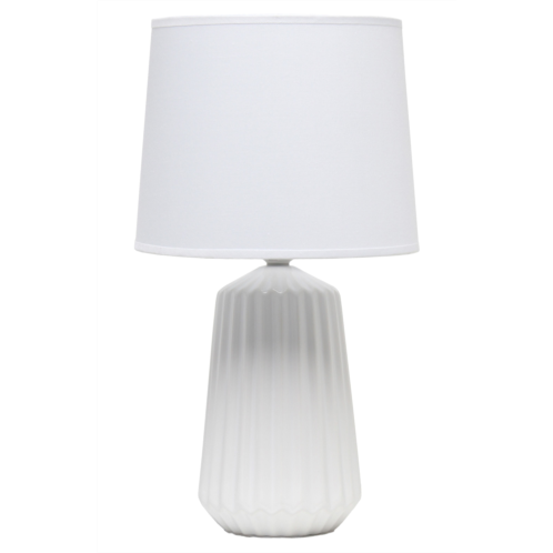 LALIA HOME Off-White Pleated Ceramic Table Lamp