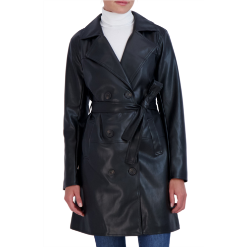 Sebby Faux Leather Trench Jacket