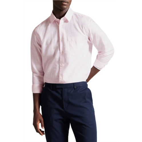 Ted Baker London Linen & Cotton Blend Button-Up Shirt