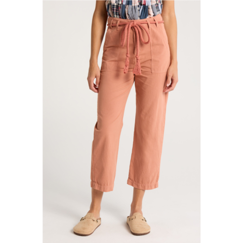 THE GREAT. The Voyager Rope Belt Crop Cotton Pants
