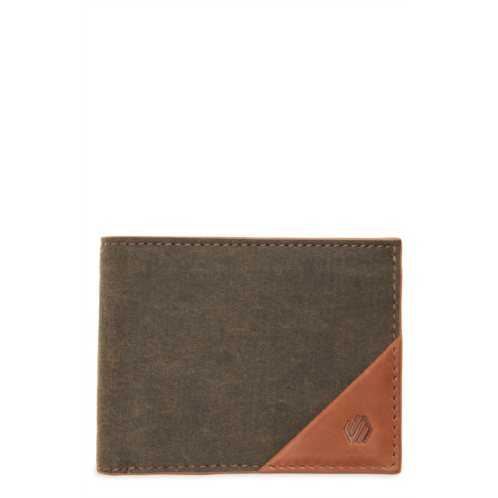 Johnston & Murphy Antique Cotton & Leather Bifold Wallet