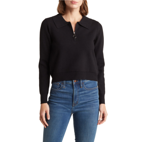 Love By Design Annie Quarter Zip Crop Sweater