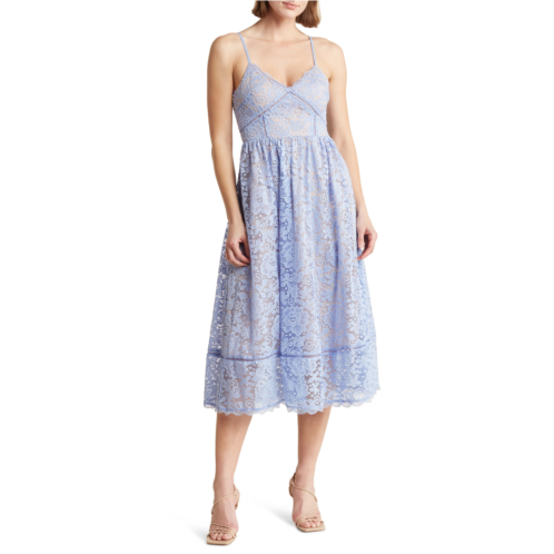 NSR Crochet Stretch Lace Midi Dress