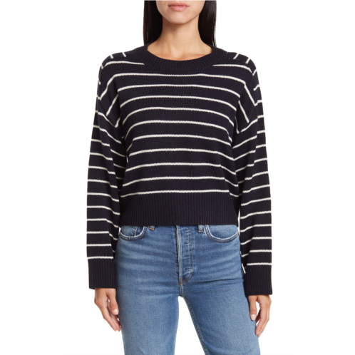 T Tahari Saddle Stripe Long Sleeve Sweater
