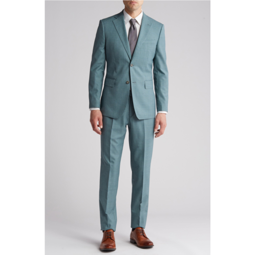 English Laundry Grid Trim Fit Wool Blend Two-Piece Suit